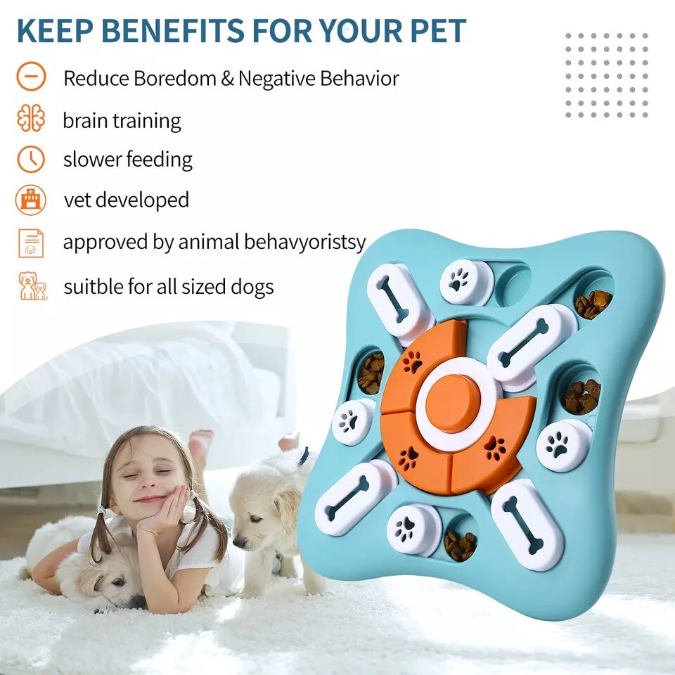 Dog Puzzle Toys, Squeaky Treat Dispensing Dog Enrichment Toys for IQ