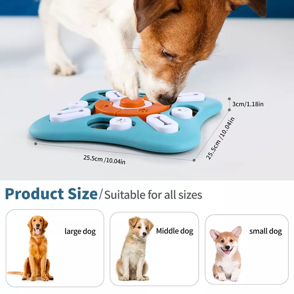 Dog Puzzle Toys, Squeaky Treat Dispensing Dog Enrichment Toys for IQ