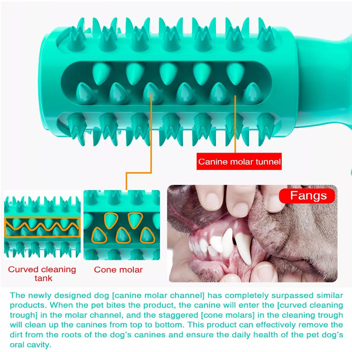 Dog Teeth Cleaning Squeaking Molar Rod Play Bite Toothbrush Toy