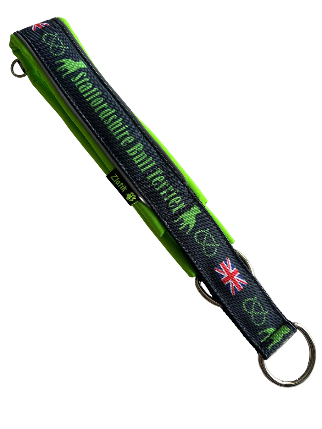 Midnight Blue & Neon Green Soft Martingale Collar