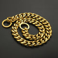 Gold Metal 19mm Cuban Link Choker 36-40cm
