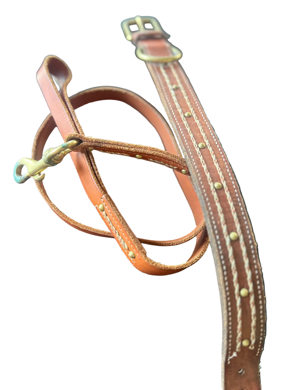 Pre-Loved Leather Dog Collar & Leash Set – Adjustable 38–46cm | 3cm Wide