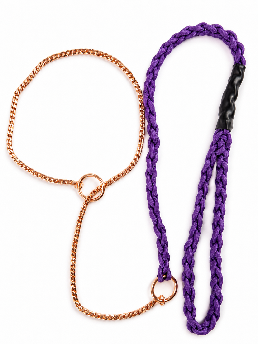 Purple 4-Braid Rose Gold Snake Chain Show Lead 65cm | The Tough Ones™