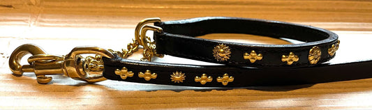 Black & Nickle Leather Martingale Set (38cm)