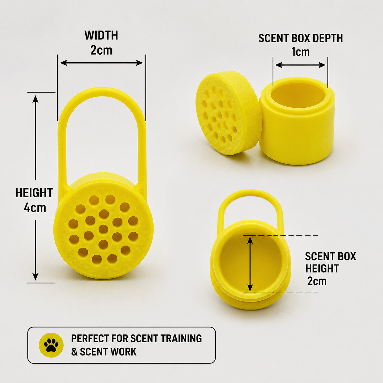 3D Printed Hanging Scent Box with Lid | Dog Scent Training