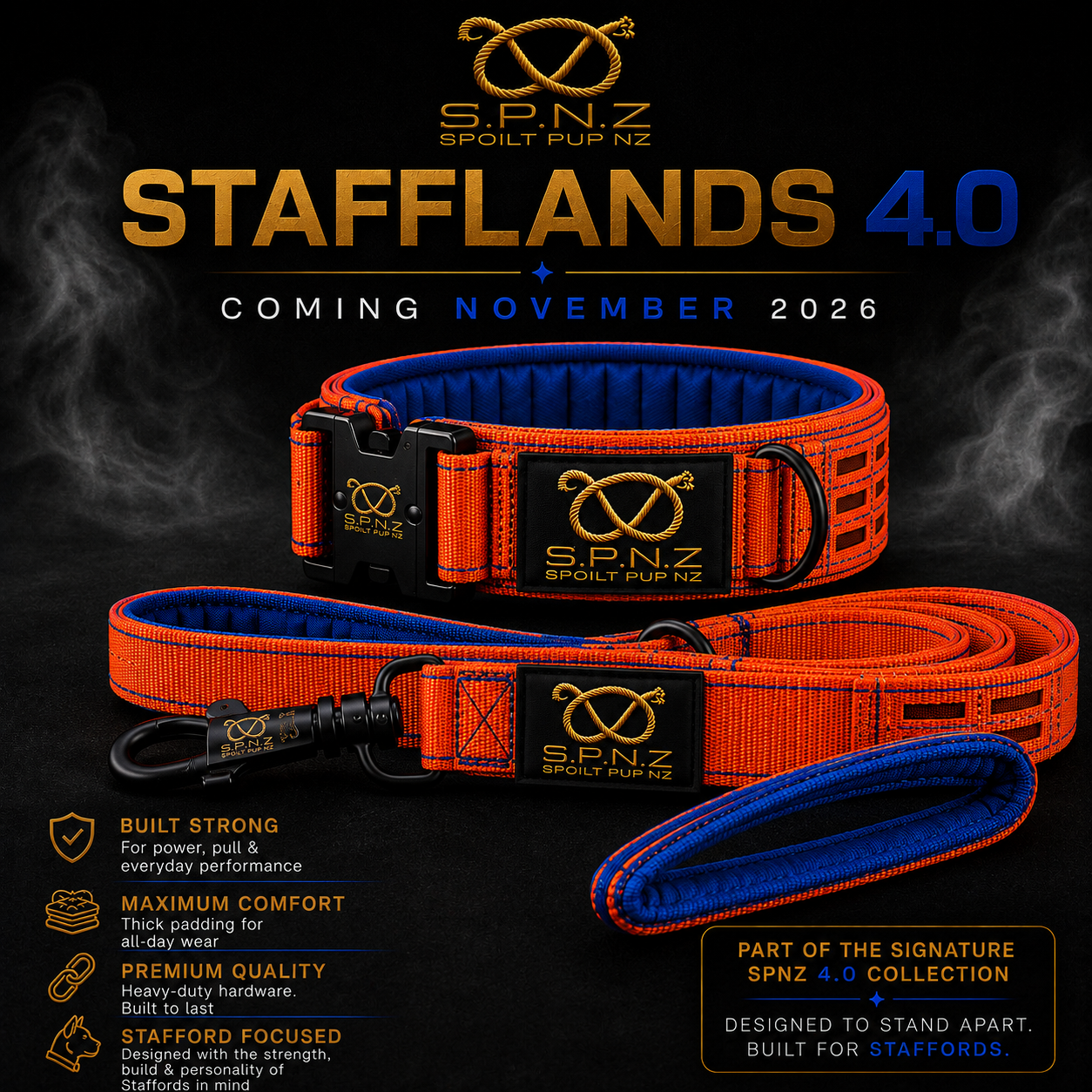 The Stafflands 4.0 – Tactical Collar & Padded Lead Set