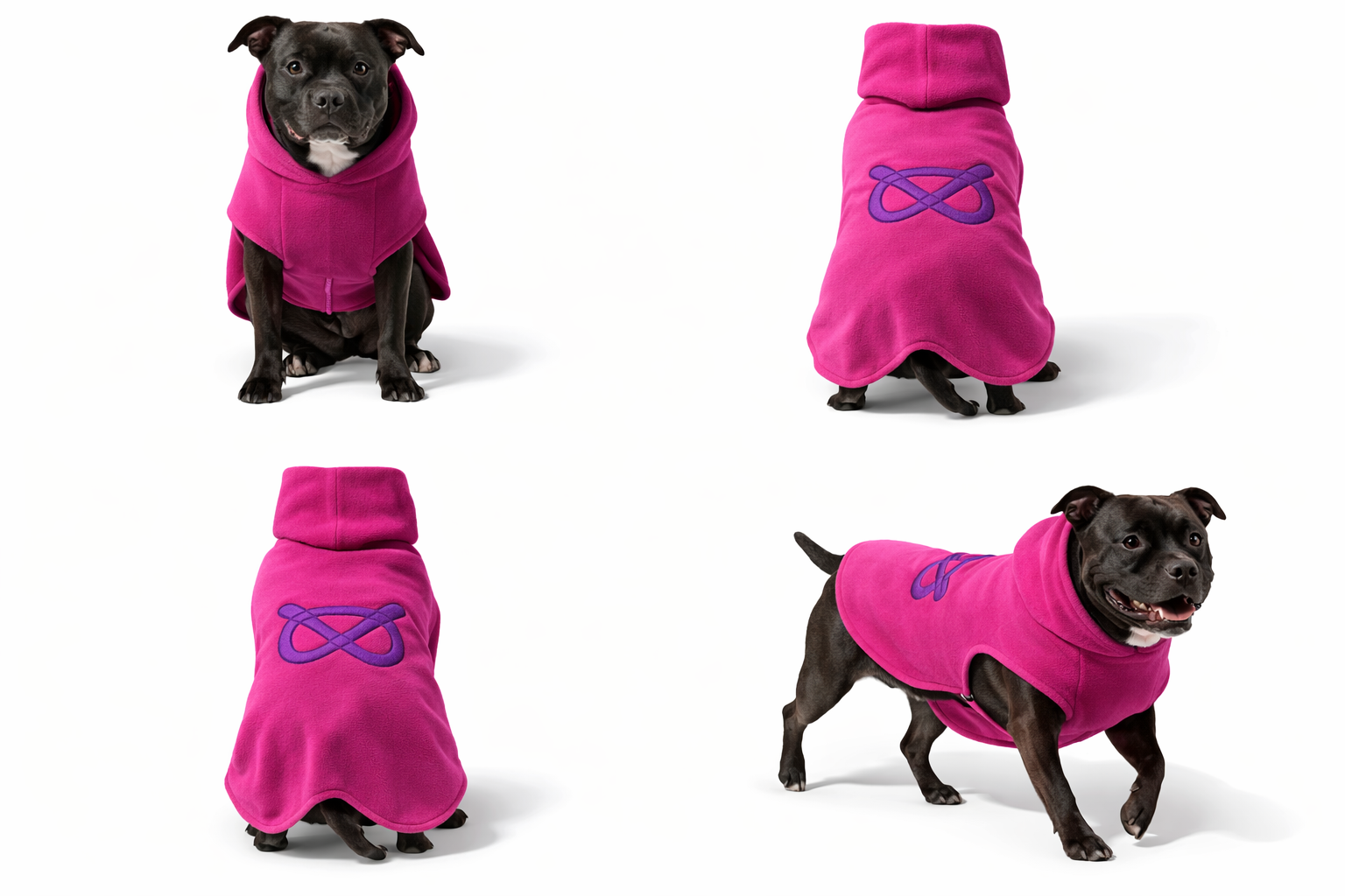 Fuchsia Stafford Fleece | Winter Dog Fleece for Staffordshire Bull Terriers