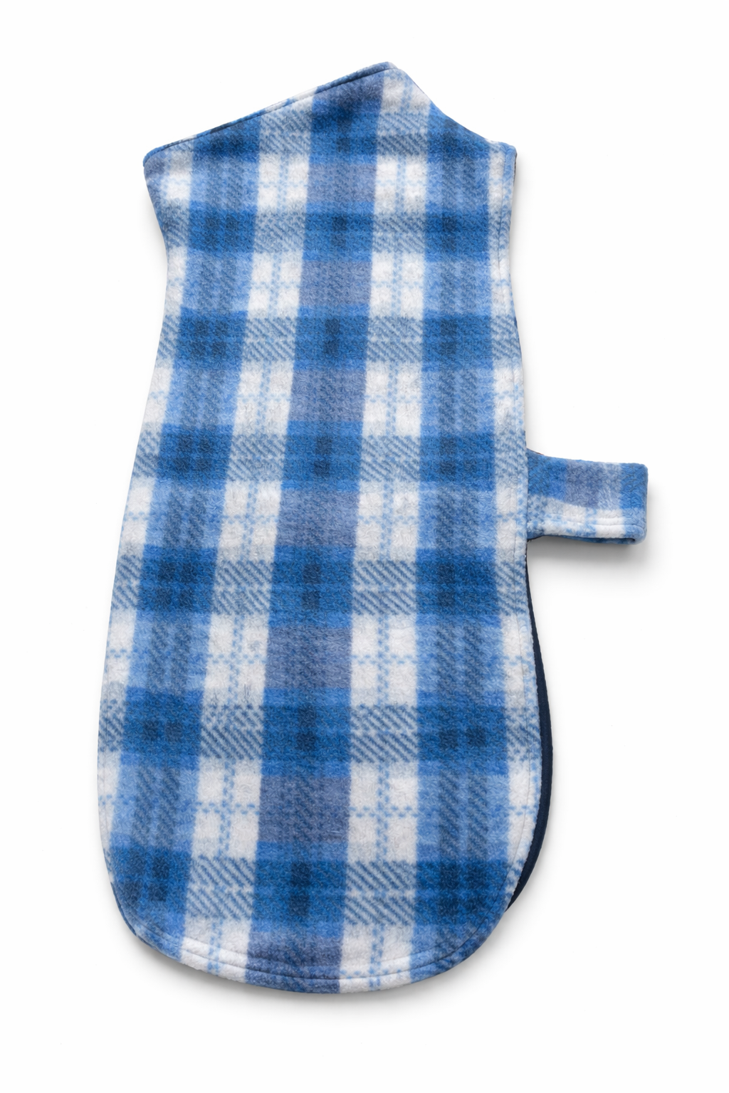 Stafford Snuggie Coat Tartan Blue| Winter Dog Fleece for Staffordshire Bull Terriers