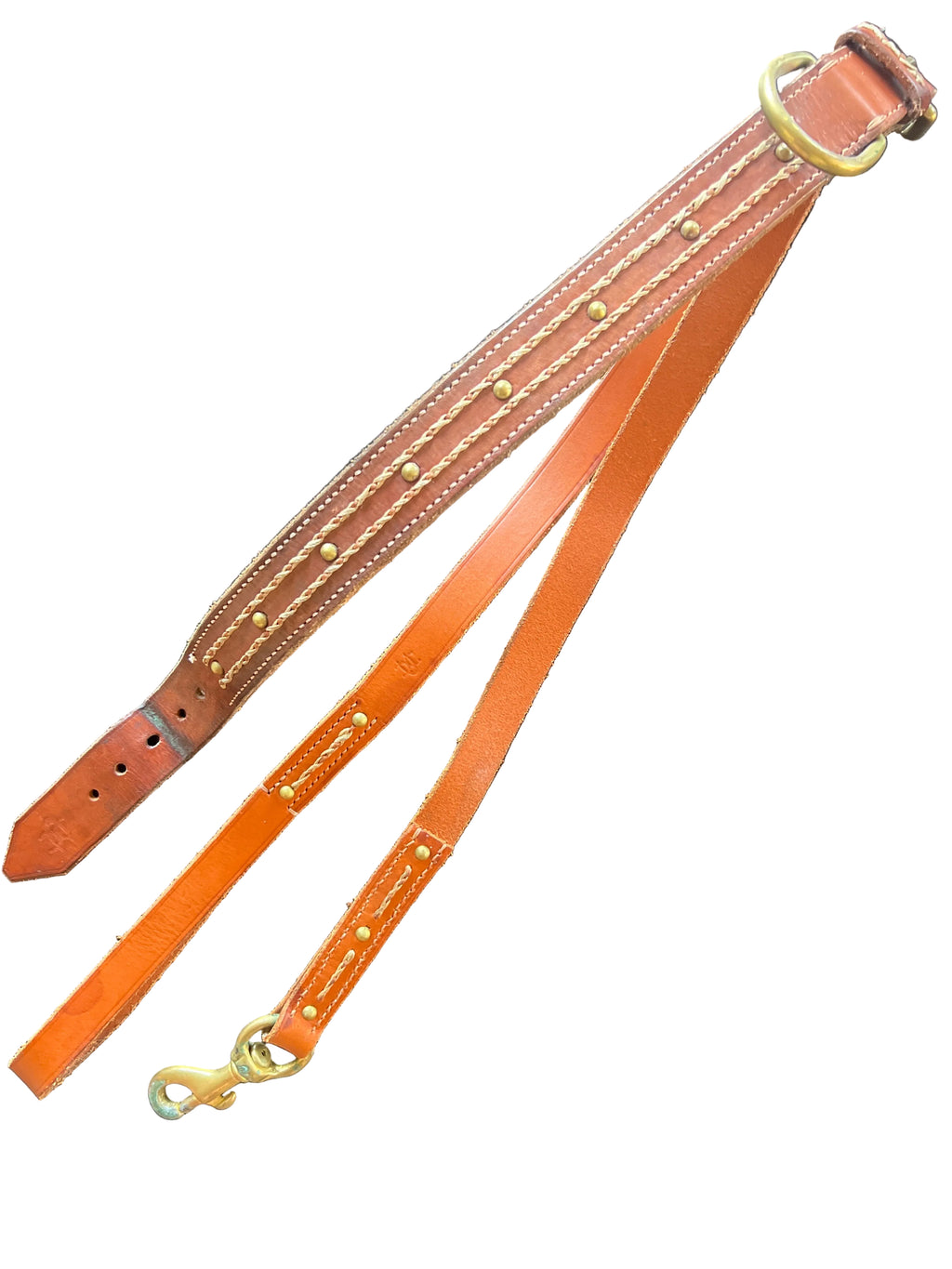 Pre-Loved Leather Dog Collar & Leash Set – Adjustable 38–46cm | 3cm Wide