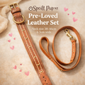 Pre-Loved Leather Dog Collar & Leash Set – Adjustable 38–46cm | 3cm Wide
