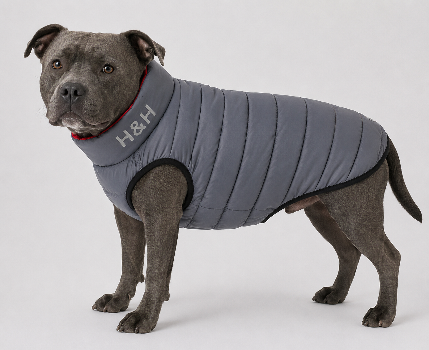 Hugo & Hudson London Light Pink/Grey, Reversible Puffer Jacket – M47 & M40 (Sample Stock)
