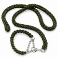 Braided Martingale Dog Collar with Stainless Steel Chain | Hand Braided