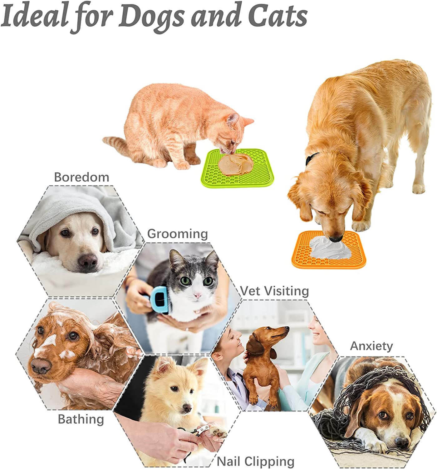 Pet Licking Mat - Food Slow Feeder Pad for Dog Anxiety Relief