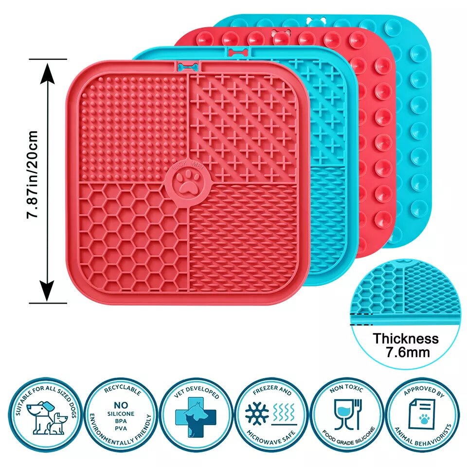 Pet Licking Mat - Food Slow Feeder Pad for Dog Anxiety Relief