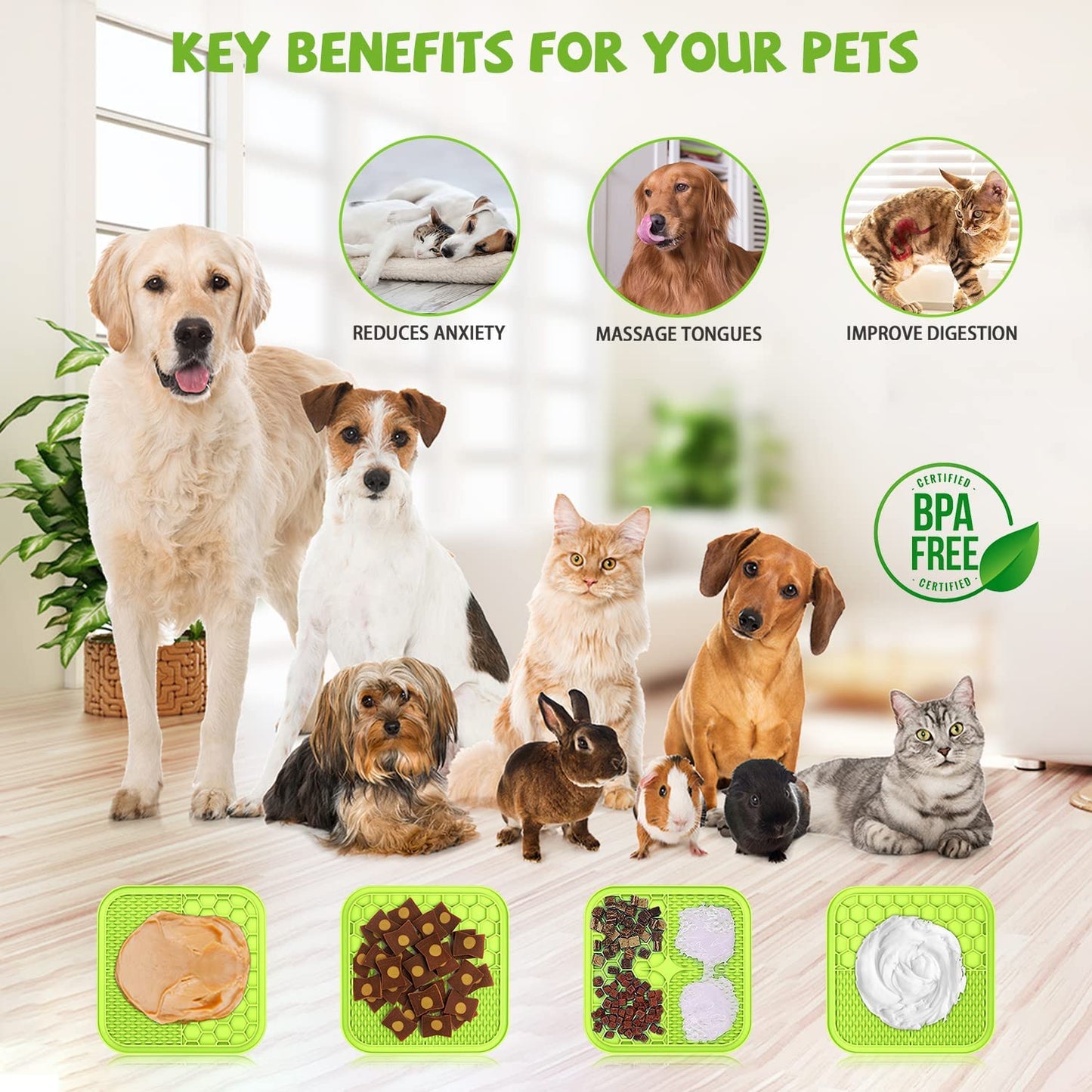 Pet Licking Mat - Food Slow Feeder Pad for Dog Anxiety Relief