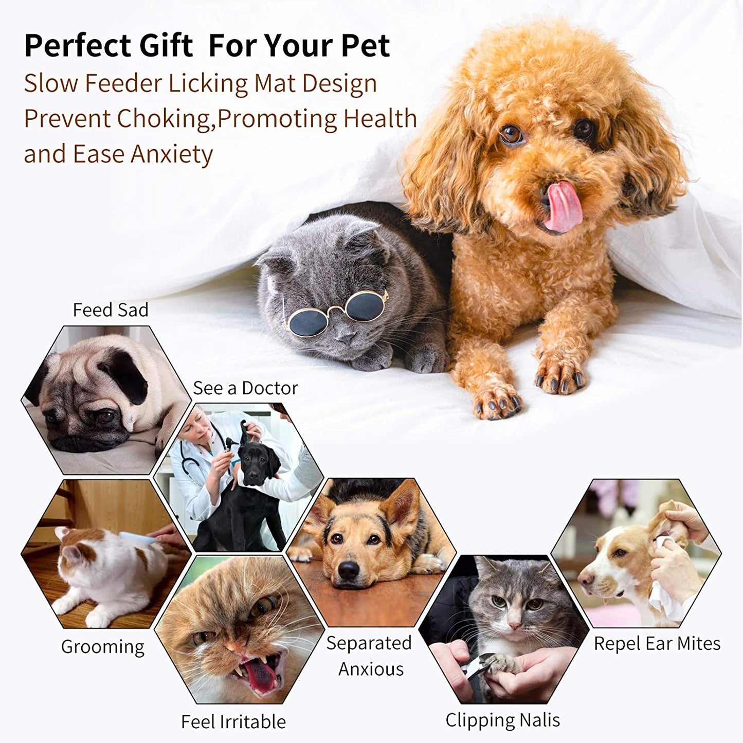 Pet Licking Mat - Food Slow Feeder Pad for Dog Anxiety Relief