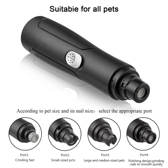 Dog Nail Grinder with LED Light - Upgraded 2-Speed Electric Pet Nail Trimmer
