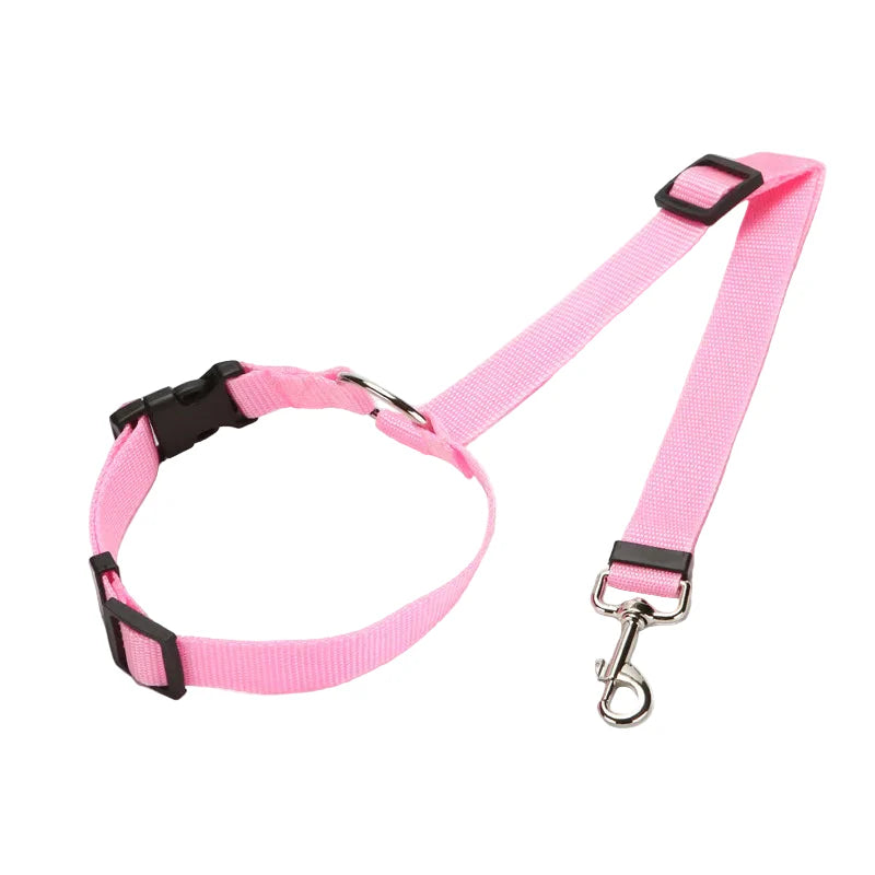 Vehicle Belt & Adjustable Nylon Leash for Dogs (7 colours available)