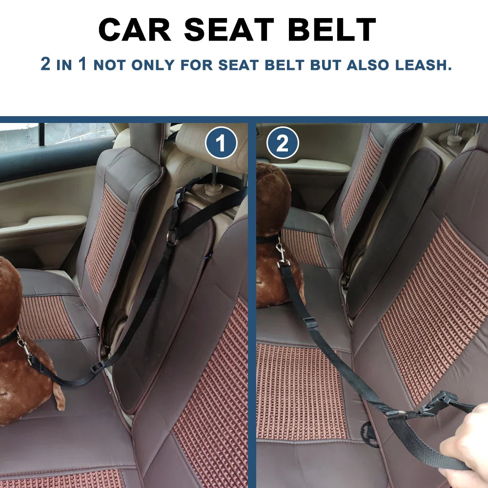 Vehicle Belt & Adjustable Nylon Leash for Dogs (7 colours available)