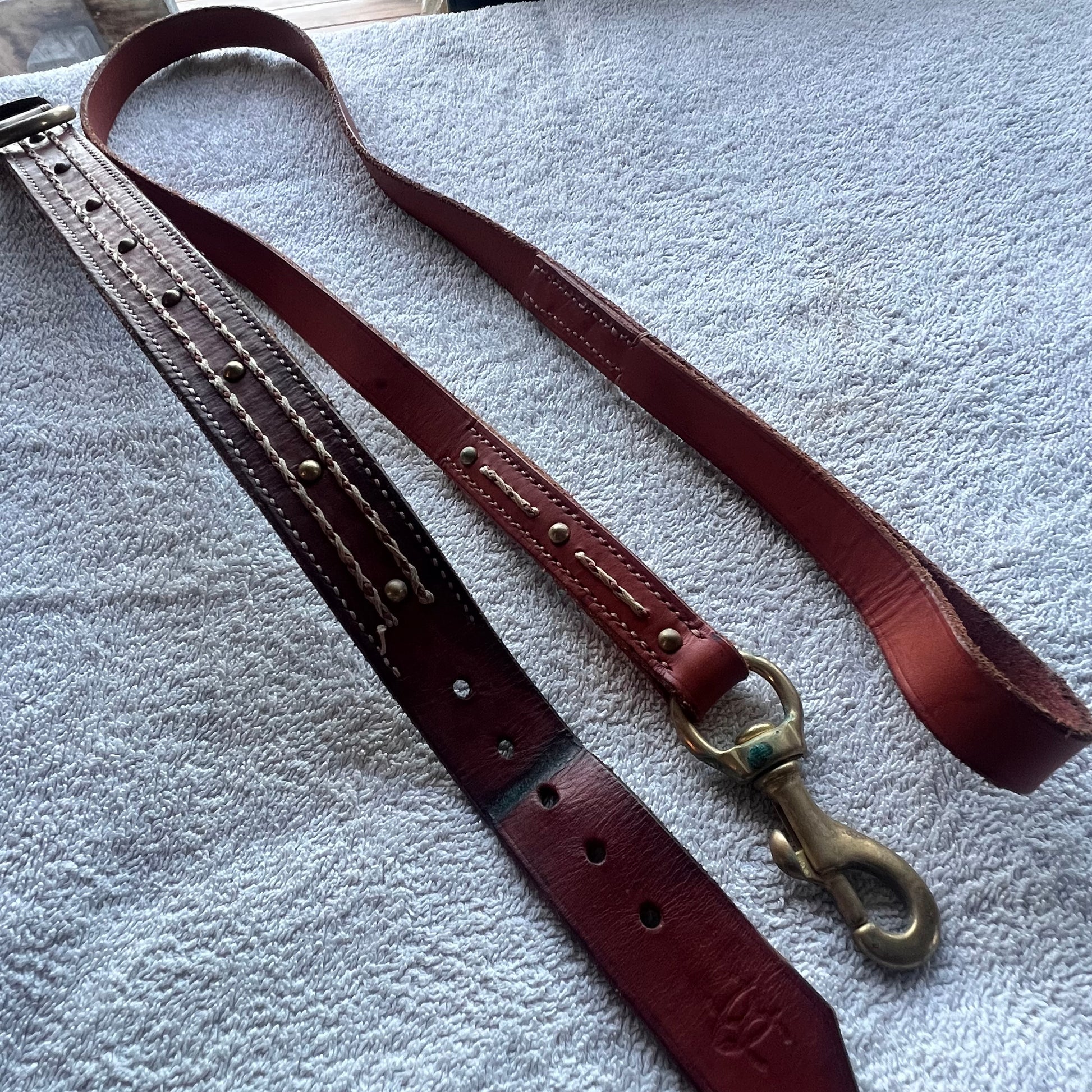  Staffy, Staffordshire Bull Terrier, SBT, Show Collar, Staffie, SBT Army SBT Army Decal, Stafford Decal, Staffordshire Bull Terrier brown gold leather collar and leash set