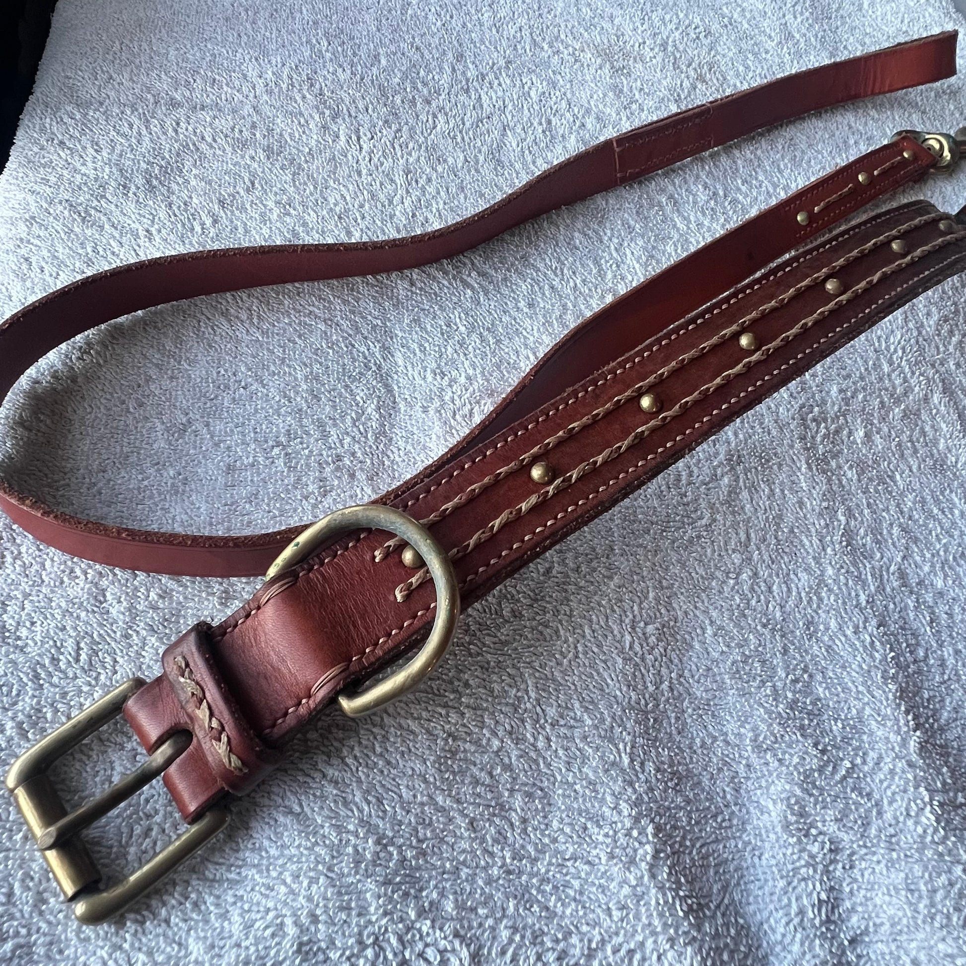  Staffy, Staffordshire Bull Terrier, SBT, Show Collar, Staffie, SBT Army SBT Army Decal, Stafford Decal, Staffordshire Bull Terrier brown gold leather collar and leash set
