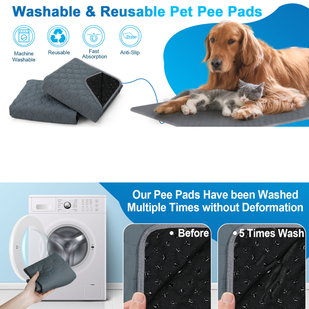 Super Absorbent Washable Pee Pads with Non-Slip Design for Pets