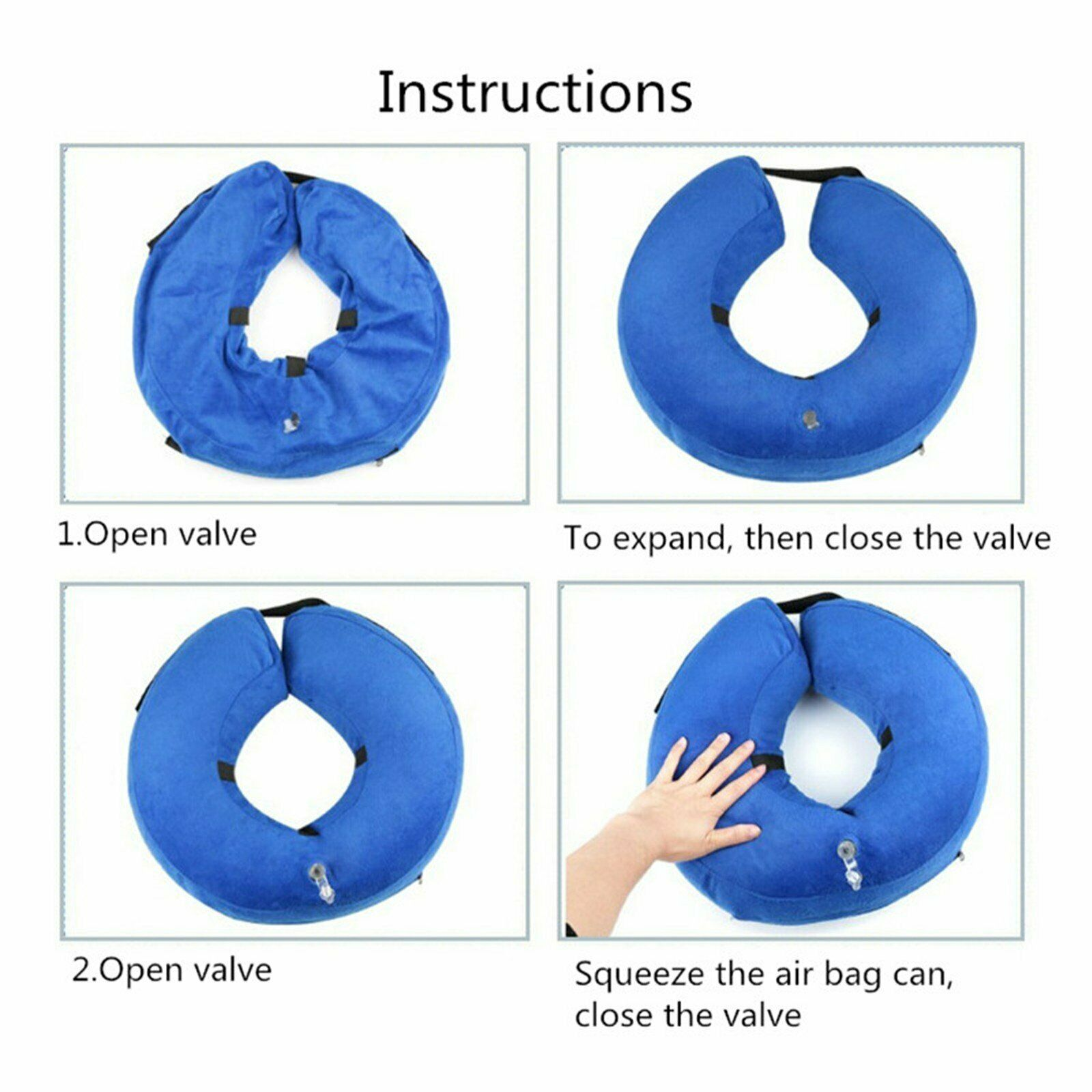 Pet Dog Inflatable Cone Collar Medical Wound Soft S