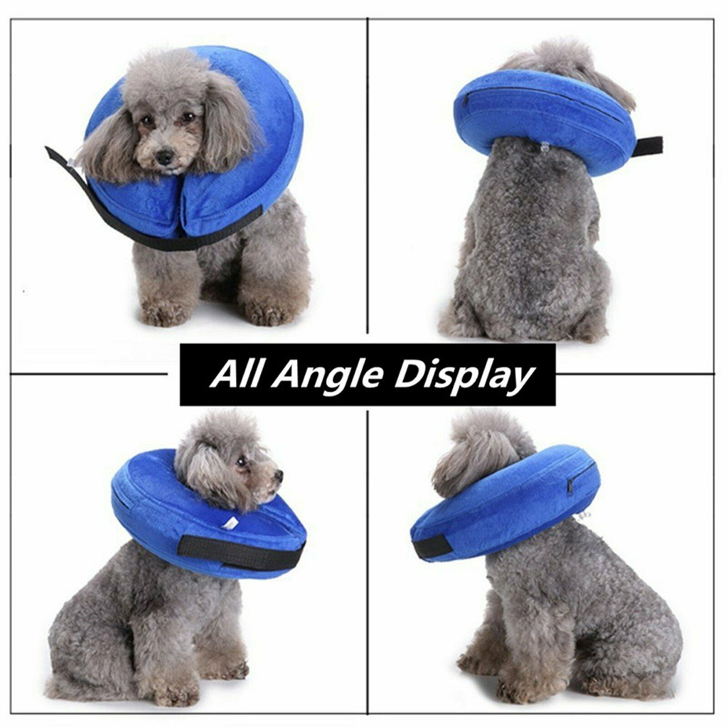Pet Dog Inflatable Cone Collar Medical Wound Soft S