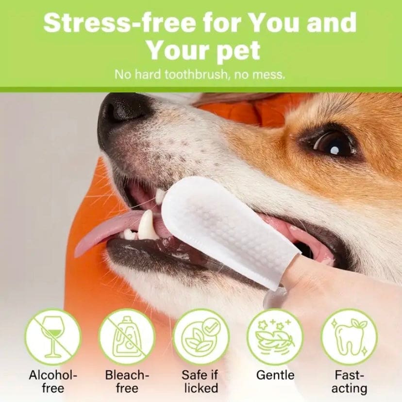 Pet Dental Care Finger Wipes