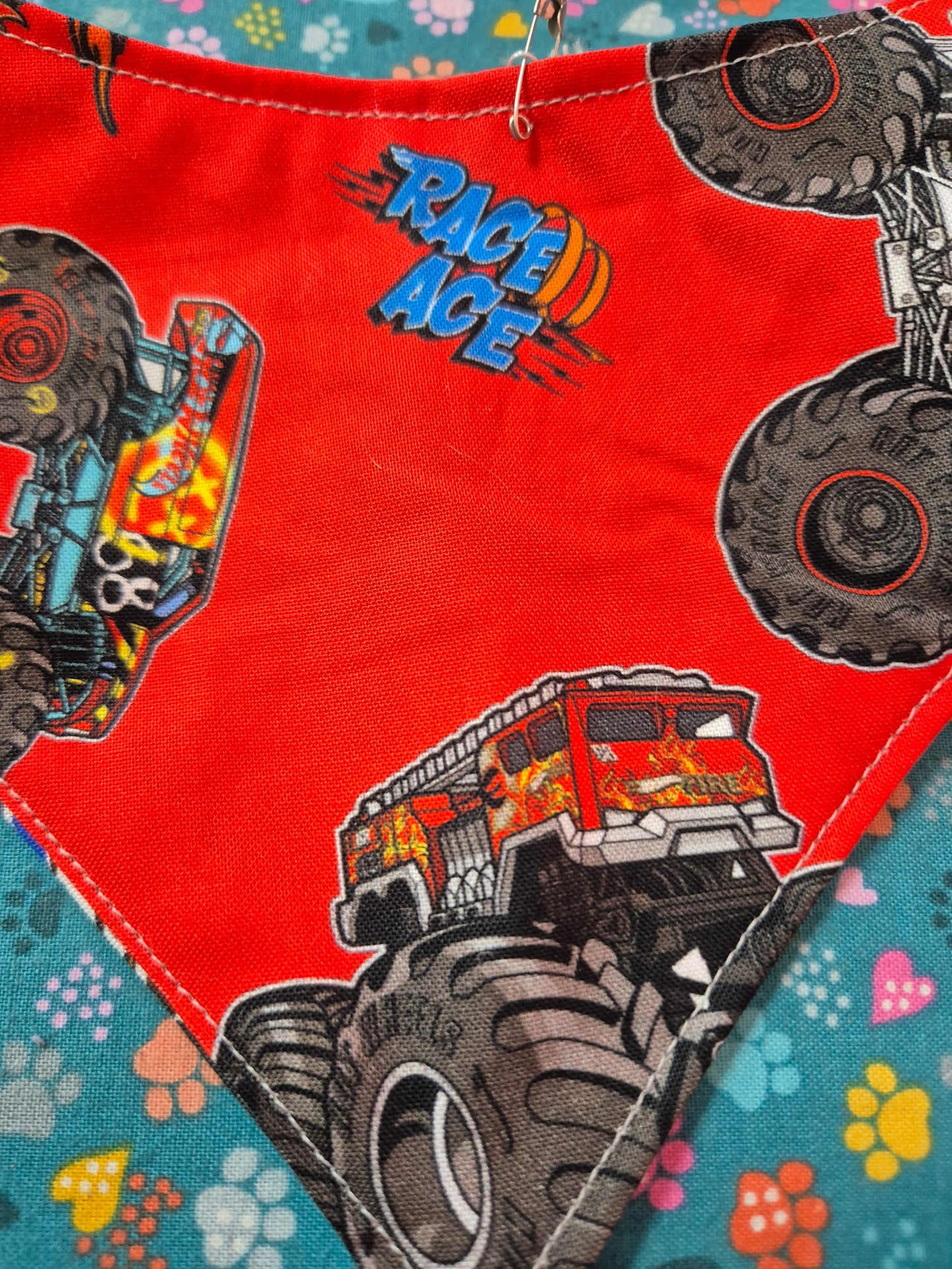 Kash's Closet - Dog Bandana - monster trucks