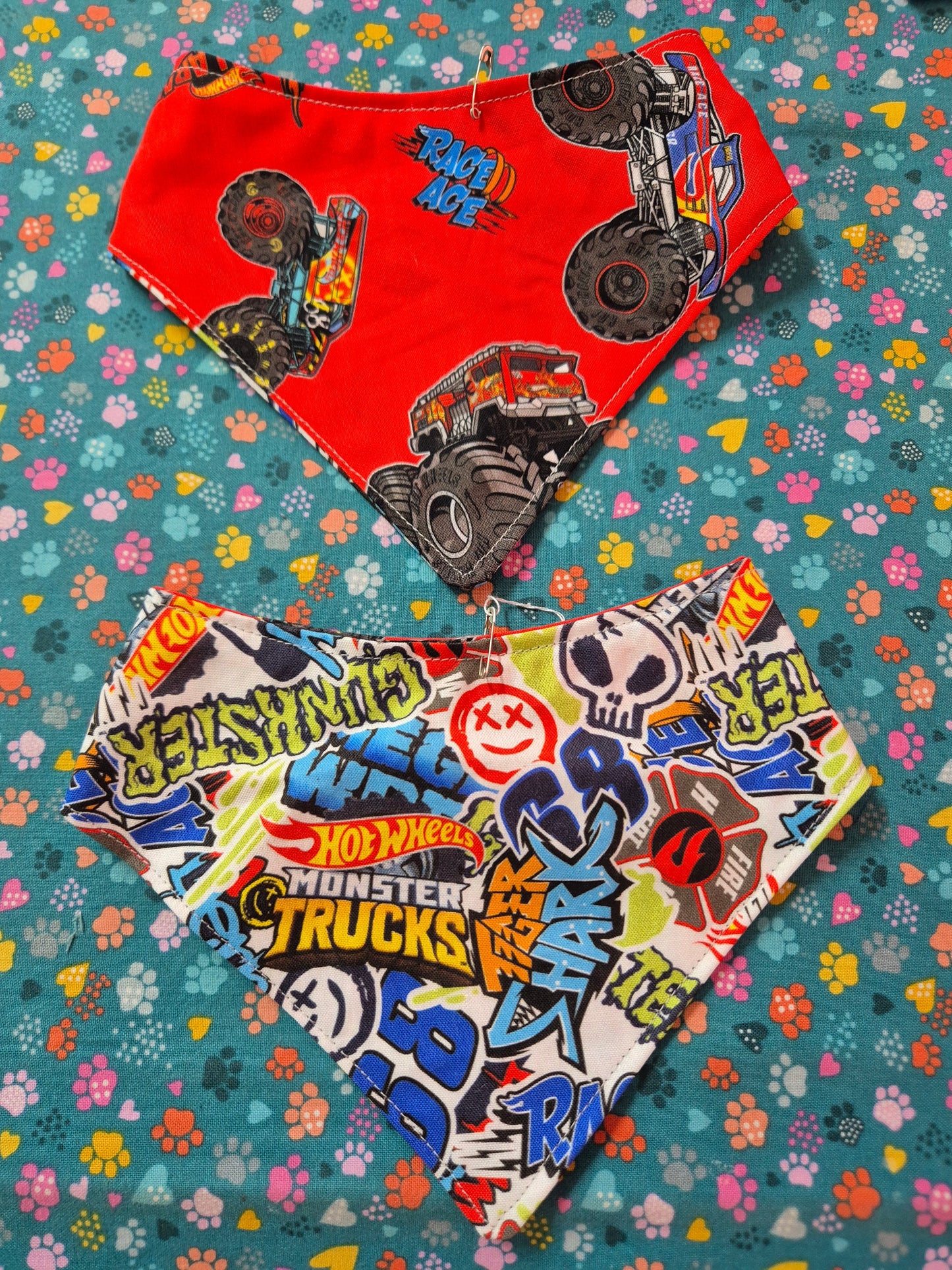 Kash's Closet - Dog Bandana - monster trucks