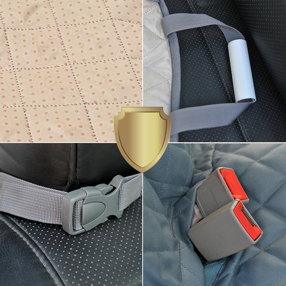 WATERPROOF PET CAR BACK SEAT PROTECTOR WITH MESH POCKET