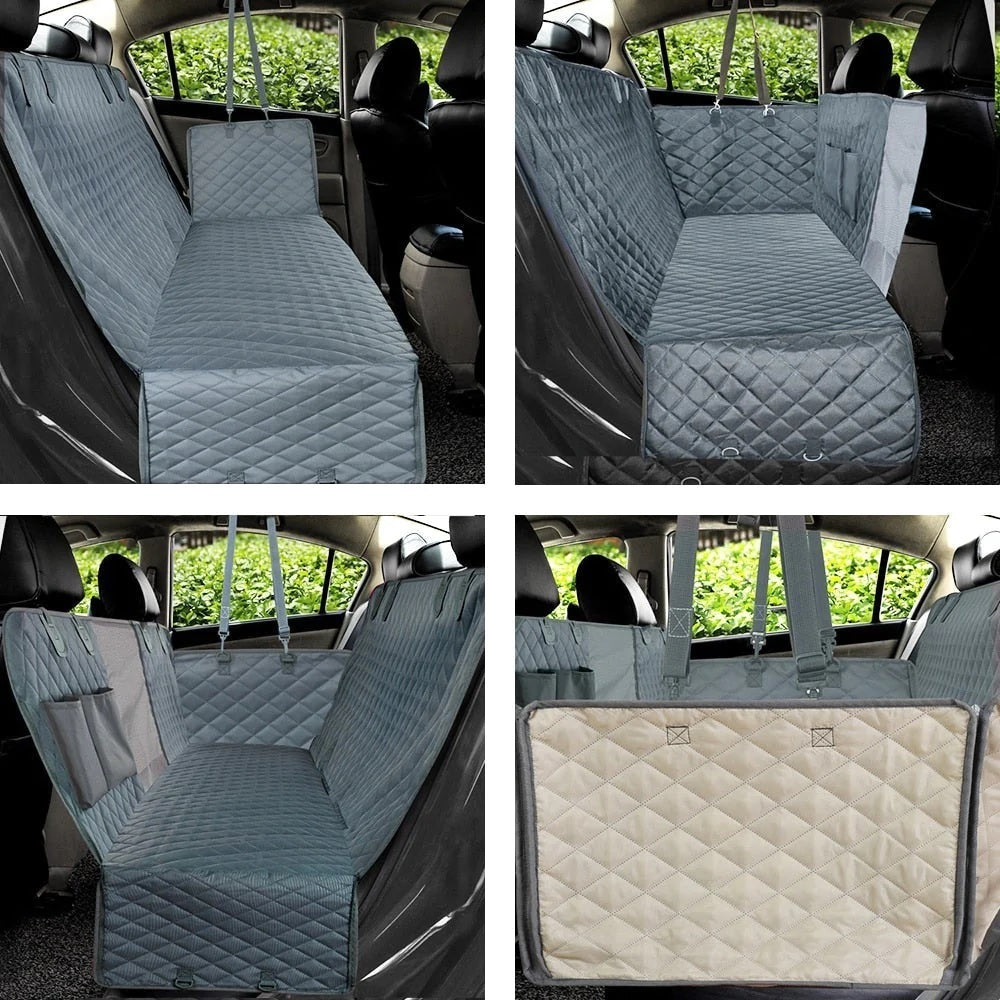 WATERPROOF PET CAR BACK SEAT PROTECTOR WITH MESH POCKET